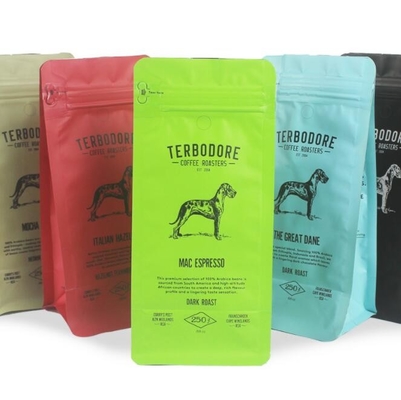 CMYK 500 Gram Coffee Packaging Bags 120 Micron Aluminium Foil Laminated Paper Bags